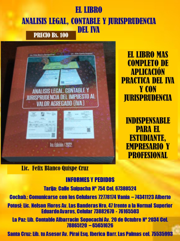 EL LIBRO; ANALISIS, CONTABLE Y JURISPRUDENCIA DEL IVA